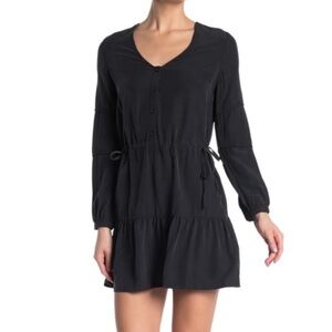 All Saints Nora Long Sleeve Mini Dress-Grey